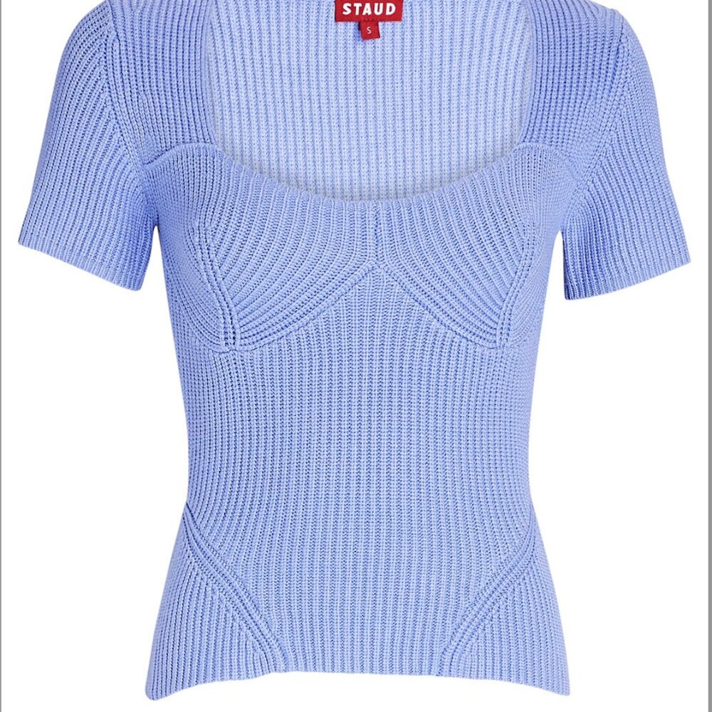 STAUD Bustier Rib Knit Top - XS